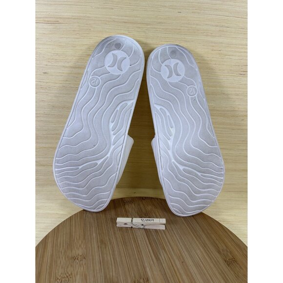 Hurley White Logo Sandal Slides Mens Size 12 - Picture 7 of 7